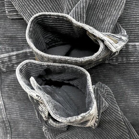 SOLD-La Miel Washed Black Corduroy Button-Up Shirt Shacket W Raw Hem M - Picture 6 of 16